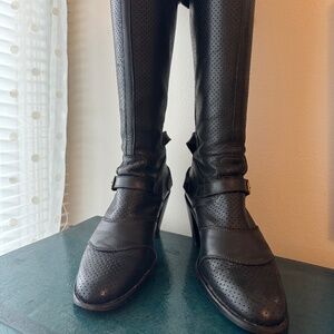 BELSTAFF Trialmaster Vent 55 High Heel Leather Boots - Womens Size 38